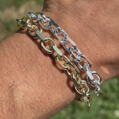 925 Sterling Silver 8mm Anchor Cable Bracelet